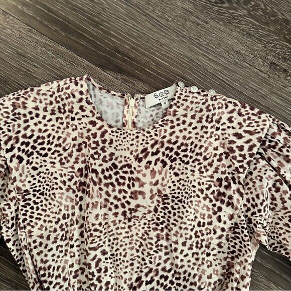 Sea New York Calla Cheetah L-S Belted Tunic Dress - Picture 5 of 10